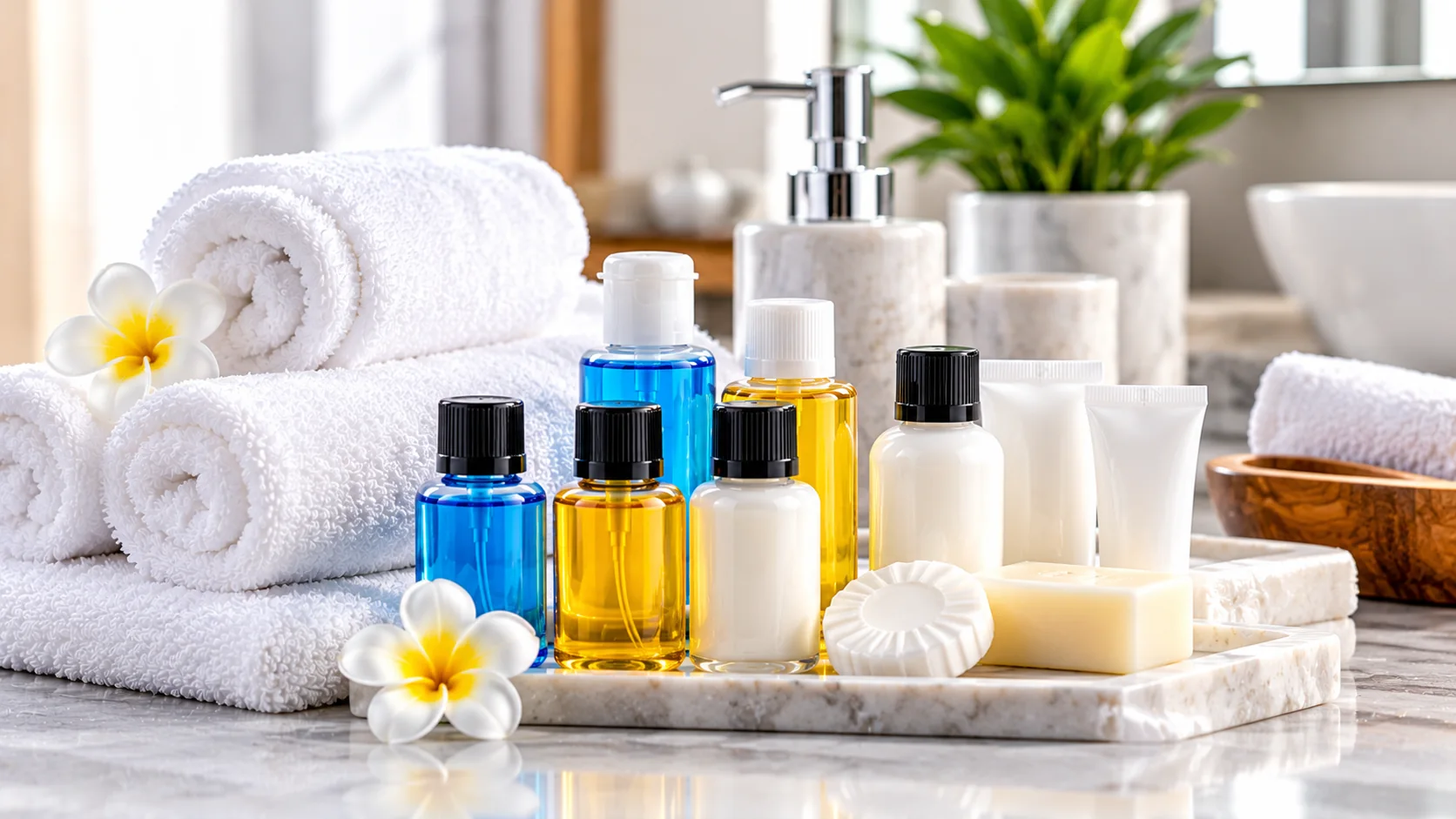 Productos de baño y cuidado personal para amenidades de hotel